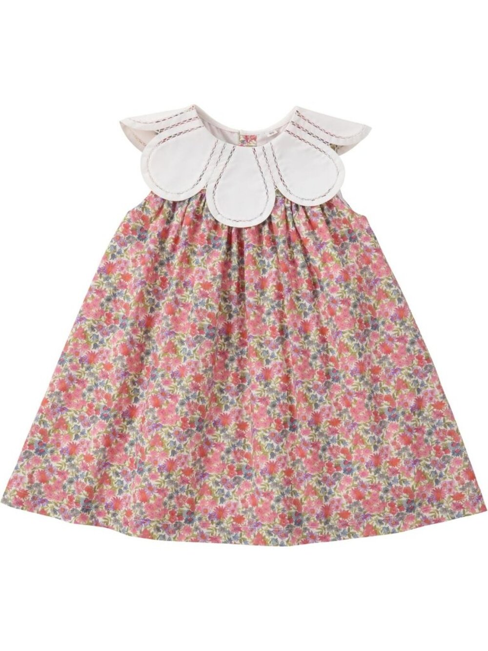 Adorable Toddler Baby Girl Casual Cotton Dress with Flower Collar - Handmade